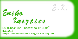 eniko kasztics business card